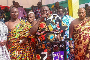 Chief of Tontokrom addressing the durbar attended by George Mireku Duker