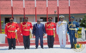 President Akufo-Addo with some army officers