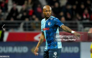 Andre Ayew of Le Havre during the Ligue 1 Uber Eats match between Stade de Reims and Havre Athletic