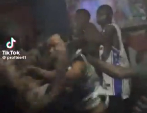 The fans got into a heated braw at the viewing centre