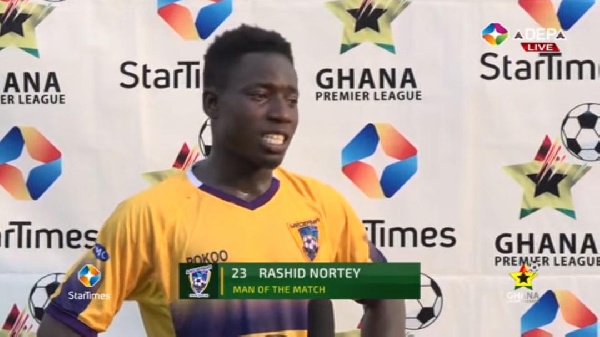 Rashid Nortey was Man of the Match in the Medeama vs Asante Kotoko clash