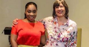 Christiane Amanpour with Moesha Boduong