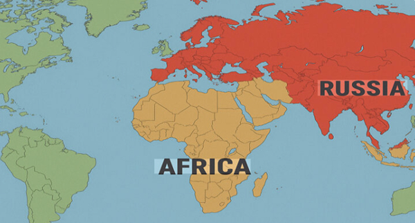 An image showing Africa and Russia on the globe