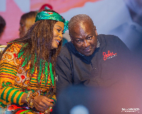 Joana Gyan with John Dramani Mahama