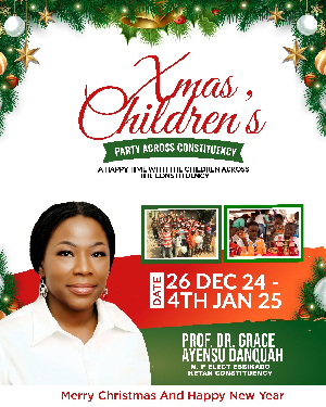 Professor Dr. Ayensu Danquah is organizing a party for children in her constituency