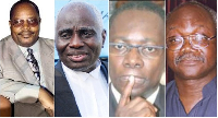 From L to R: Victor Selormey, Tsatsu Tsikata, Sipa Yankey, and Kwame Peprah were jailed under Kufour