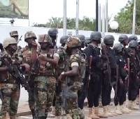 The Ghana Armed Forces and Police in a joint simulation exercise