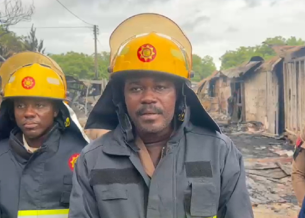 Some workers from the Ghana National Fire Service at post