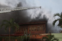Fire yesterday razed down the Coconut Grove Regency Hotel in Accra