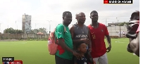 Saeed Draman with some ex-Black Stars players after the game.