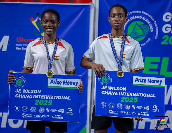 The two athletes won gold medals for Ghana at the World U-19 Badminton Championship