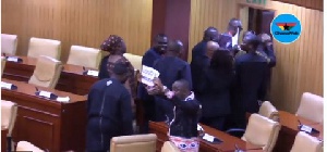 Some MPs held placards with the inscription 'Bloody widow'