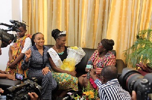 Dzifa Gomashie (R) with Rebecca Asamoah and Inna Patty