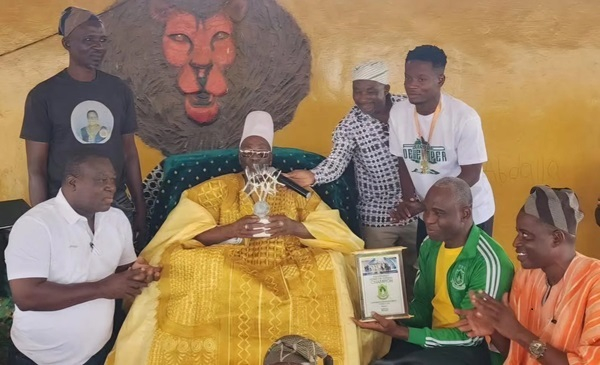 Scene from the Gbewaa Palace when the UDS team called on Ndan Ya Naa Abukari Mahama II