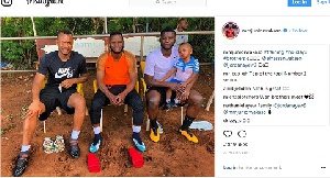 Jordan Ayew spending time with Mubarak Wakaso and his younger brother