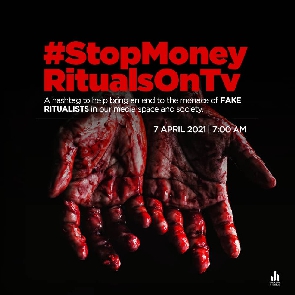 A photo of the #StopMoneyRitualsOn TV