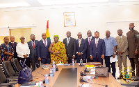 Dr Cassiel Ato Forson, Minister of Finance swearing-in the members of the Ghana Gold Board