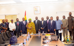 Dr Cassiel Ato Forson, Minister of Finance swearing-in the members of the Ghana Gold Board