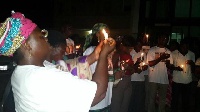 NDC supporters at the candle light vigil