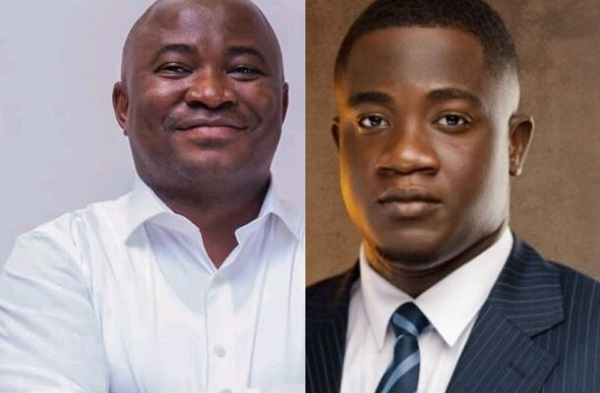 Alexander Akwasi Acquah has praised Abuakwa South MCE, Nana Adu Sarpong Addo-Aikins (R)