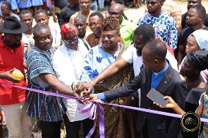 Dr. Emmanuel Kojo Jones-Mensah  with some chiefs in the Anyako community