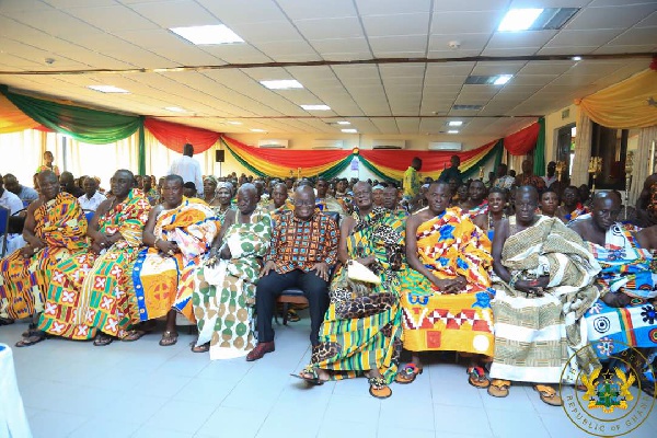 President Akufo-Addo in a picture with the chiefs