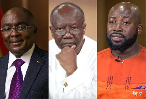 L-R: Dr Bawumia, Ken Ofori-Atta and Senyo Hosi