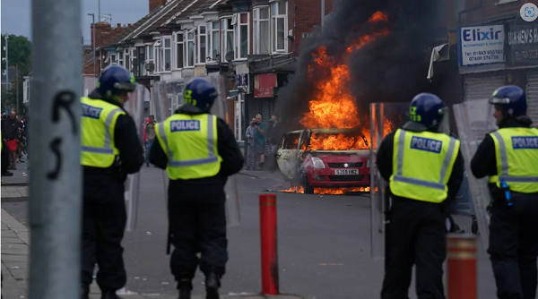 Middlesbrough, England, was one of the UK towns and cities facing anti-immigration riots on