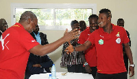 President-elect John Mahama [L] and Asamoah Gyan