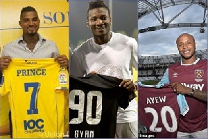 Kevin Prince Boateng, Asamoah Gyan and Andre Ayew