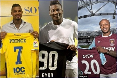 Kevin Prince Boateng, Asamoah Gyan and Andre Ayew