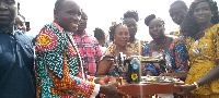 The sewing machines were donated to the seamstresses by NPP's Kwasi Bonzoh