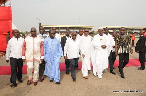 Nana Akufo-Addo, 2016 Flagbearer of the New Patriotic Party with his entourage