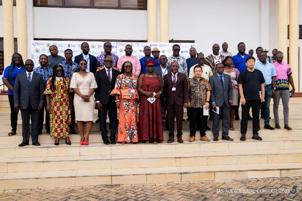 Officials of UG and Tecno in a group photo