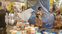 Some traders at selling at Kejetia market