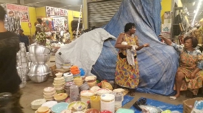 Some traders at selling at Kejetia market
