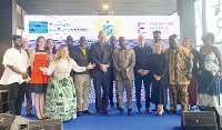 EU, French Embassy and MTCCA officials with dignitaries at the launch of the Sankofa II Project