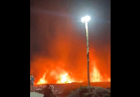 The blaze quickly spread and engulfed the area