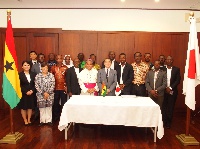 The beneficiaries and some members of the Japan Grassroots Human Security Project in a group photo