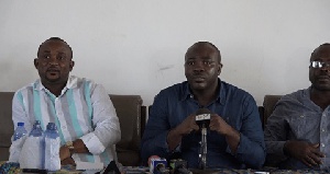 Hon. Pius Hadzide(left), Hon. Isaac Asiamah(middle), and Lawyer Kwaku Ayiah(right)