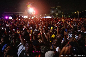 An upbeat audience captured during the Global Citizen Festival