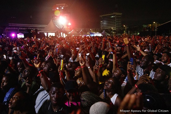 An upbeat audience captured during the Global Citizen Festival