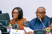 PAC Chair Abena Osei-Asare with her deputy, Samuel Atta-Mills, during a sitting