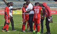 Charles Akonnor, Asante Kotoko coach with the players