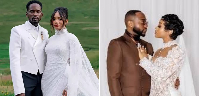 (L) Mr Eazi and his wife Temi Otedola, Davido and his wife Chioma (R)
