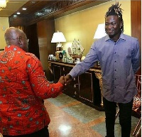 Wisa shakes hands with President Akufo-Addo