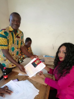 Diamond Appiah after filing her nomination forms on Friday.