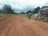 A picture of the poor Sumbrungu Kolko road in the Upper East Region