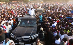 NPP Flagbearer takes his campaign to Nkawkaw in the Eastern Region