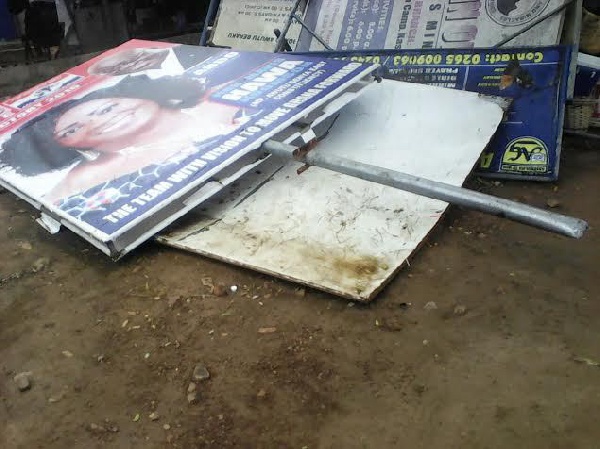 Billboards of the MP, Mavis Koomson were demolished